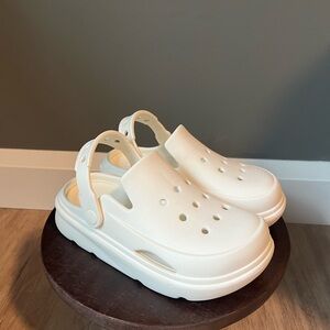 Korean Platform White Lightweight Slip-On Clogs